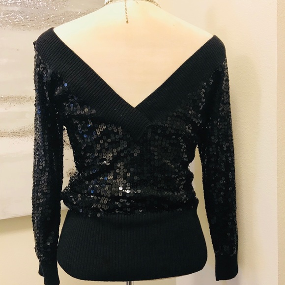 bebe Sweaters - Bebe Sequin V Neck Sweater sz S